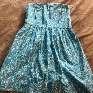 Lilly Pulitzer Turquoise and White Floral Dress